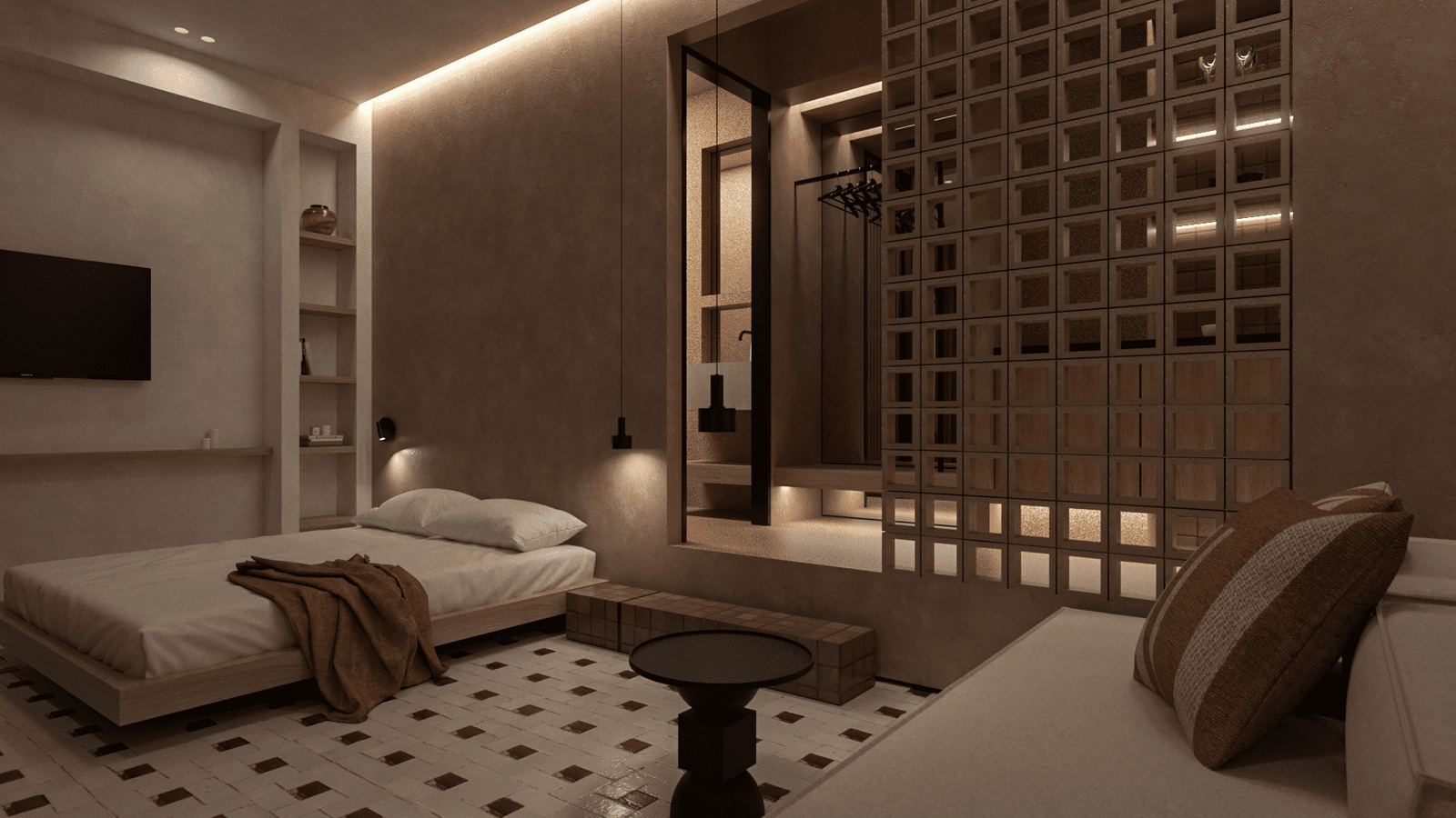 Residential,Renovation,Interior Architecture,Apartment Renovation,Interior Design,Terracotta,claustra,City center,Micro studio,Studio,Flat,Urban