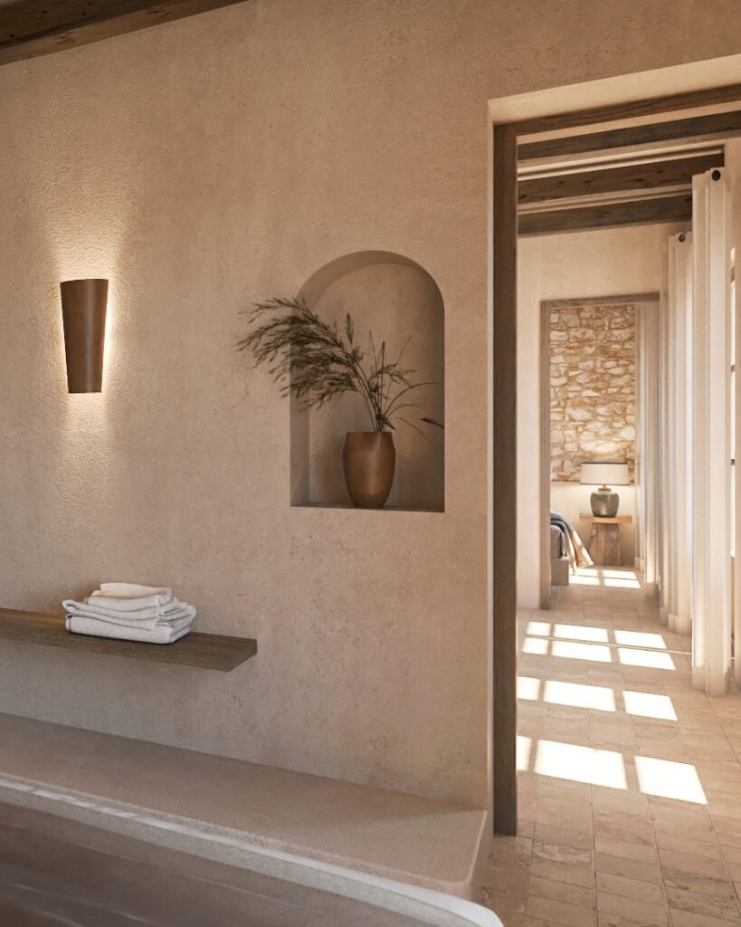 Interior with neutral color palette – architecture studio Maneo