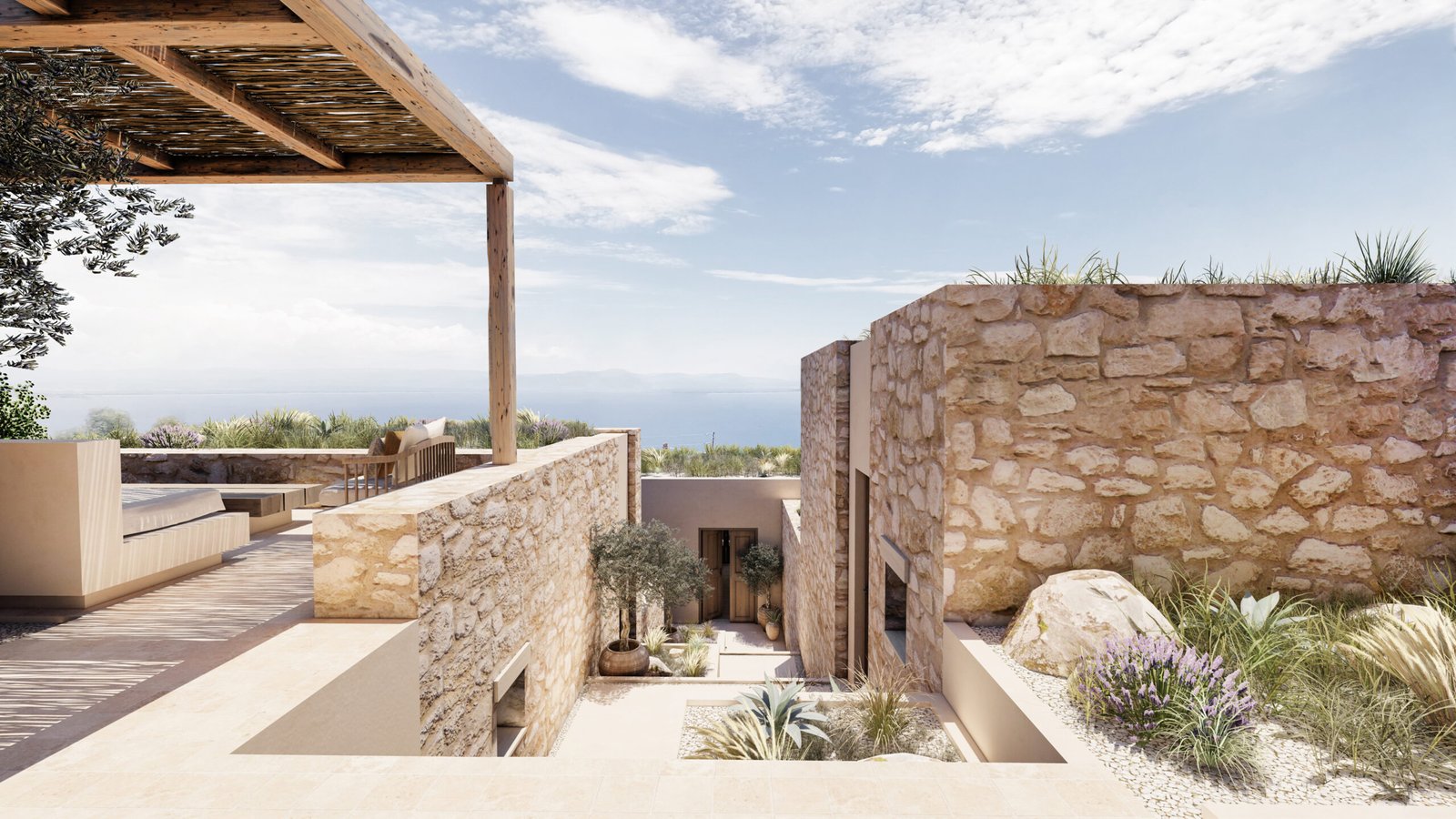 recreational space of olea suites - architecture studio Maneo