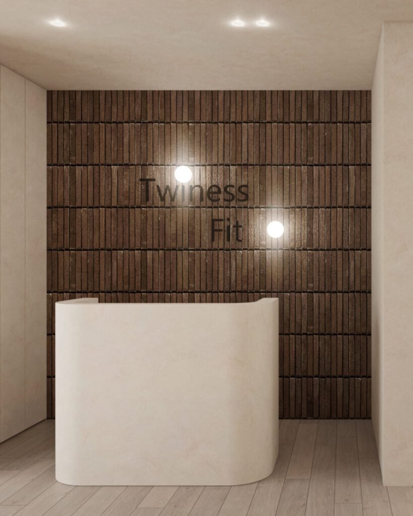twiness fitness front desk - architecture studio Maneo