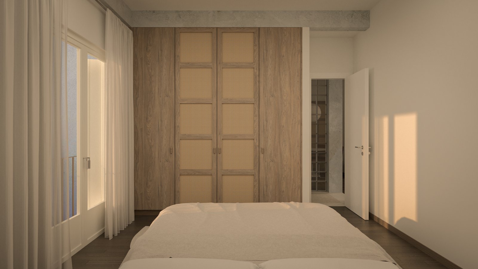 Exarchia,contemporary,interior design,wood,parquet,terazzo,glassblock,glass,minimal,aesthetic,renovation,Athens,Greece,smallapartment