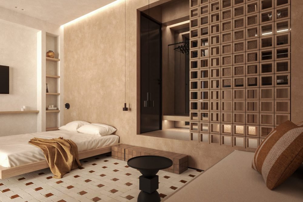 bedroom connected to the living room