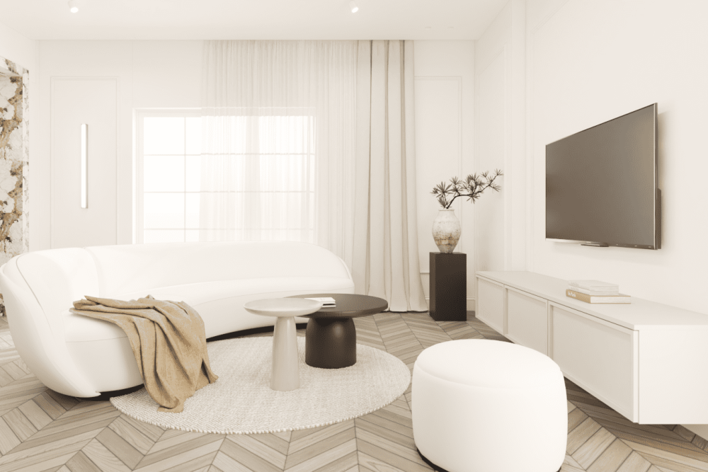 white living room - architecture studio Maneo